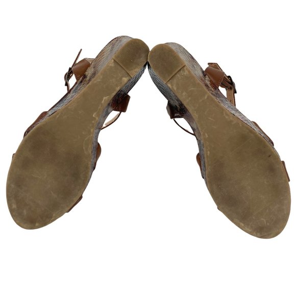 Mootsies Tootsies Molalitak Brown Snake Skin Wedge Sandals - Picture 2 of 10